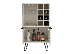 Móvel De Bar*TuHome armário bar em melamina aster com 8 suportes para garrafas, 9 suportes para copos e arrumação inferior , , 109,4 cm X 59,6 cm X 40 cm Branco