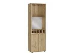 TuHome Armário bar em melamina Prana com 4 prateleiras, 2 portas, 4 suportes para garrafas e 6 suportes para copos, , 180 cm X 58.4 cm X 37 cm^ Vitrina