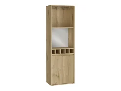 TuHome Armário bar em melamina Prana com 4 prateleiras, 2 portas, 4 suportes para garrafas e 6 suportes para copos, , 180 cm X 58.4 cm X 37 cm^ Vitrina