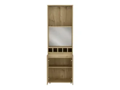 TuHome Armário bar em melamina Prana com 4 prateleiras, 2 portas, 4 suportes para garrafas e 6 suportes para copos, , 180 cm X 58.4 cm X 37 cm^ Vitrina