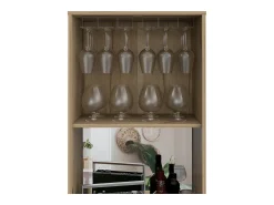 TuHome Armário bar em melamina Prana com 4 prateleiras, 2 portas, 4 suportes para garrafas e 6 suportes para copos, , 180 cm X 58.4 cm X 37 cm^ Vitrina