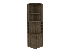 Vitrina|TuHome Armário bar em melamina Syrah com 4 prateleiras, 2 portas, 4 suportes para copos e 4 suportes para copos, , 180.6 cm X 46.9 cm X 46.9 cm Castanho