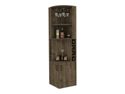 Vitrina|TuHome Armário bar em melamina Syrah com 4 prateleiras, 2 portas, 4 suportes para copos e 4 suportes para copos, , 180.6 cm X 46.9 cm X 46.9 cm Castanho