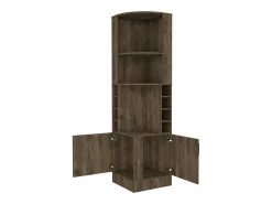 Vitrina|TuHome Armário bar em melamina Syrah com 4 prateleiras, 2 portas, 4 suportes para copos e 4 suportes para copos, , 180.6 cm X 46.9 cm X 46.9 cm Castanho