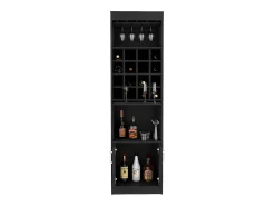 TuHome Armário bar Kava Beijing com mesa extensível, 180.59 cm X 50.8 cm X 33.78 cm , Preto