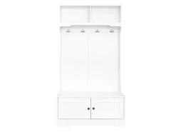 Móvel De Entrada|Hauss Spole Armário com 2 portas e 4 ganchos, em aglomerado, estilo minimalista. Branco