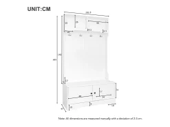 Móvel De Entrada|Hauss Spole Armário com 2 portas e 4 ganchos, em aglomerado, estilo minimalista. Branco