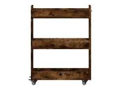 vidaxl Armário c/ rodas 60x22x79 cm derivados madeira carvalho fumado^ Móvel De Arrumação