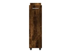 vidaxl Armário c/ rodas 60x22x79 cm derivados madeira carvalho fumado^ Móvel De Arrumação