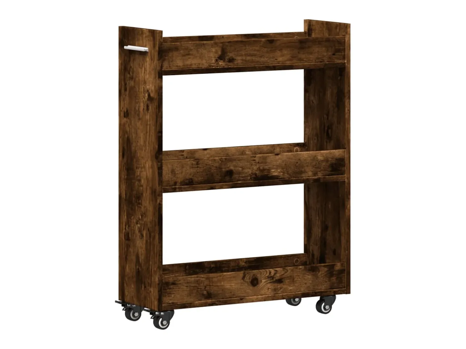 vidaxl Armário c/ rodas 60x22x79 cm derivados madeira carvalho fumado^ Móvel De Arrumação