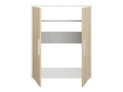 Sale Vente-unique Armário com inclinação 2 portas cor branca e natural - ADEZIO Natural claro / Branco