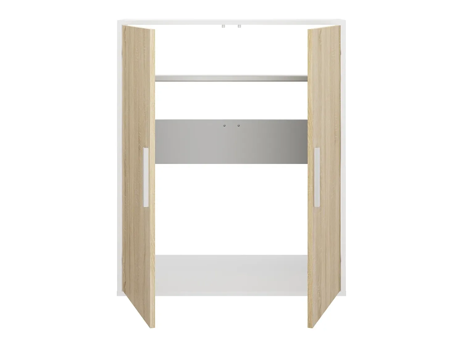 Sale Vente-unique Armário com inclinação 2 portas cor branca e natural - ADEZIO Natural claro / Branco