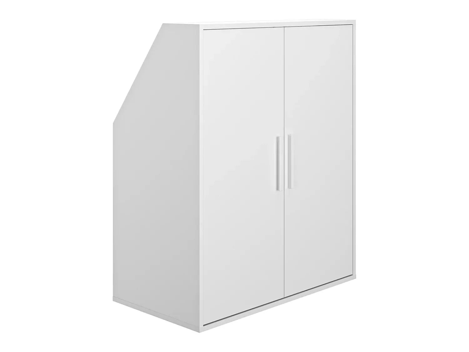 Móvel De Arrumação|Vente-unique Armário com inclinação com 2 portas cor branca ADEZIO Branco