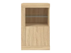 Vitrina*vidaxl Armário de apoio c/ luzes LED derivados madeira carvalho sonoma Natural claro