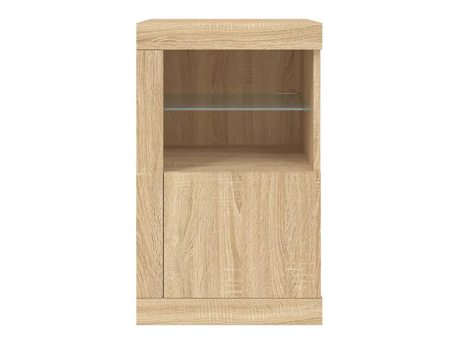 Vitrina*vidaxl Armário de apoio c/ luzes LED derivados madeira carvalho sonoma Natural claro