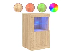 Vitrina*vidaxl Armário de apoio c/ luzes LED derivados madeira carvalho sonoma Natural claro
