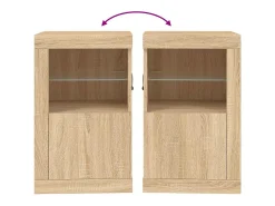 Vitrina*vidaxl Armário de apoio c/ luzes LED derivados madeira carvalho sonoma Natural claro