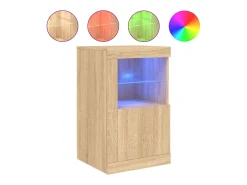 Vitrina*vidaxl Armário de apoio c/ luzes LED derivados madeira carvalho sonoma Natural claro