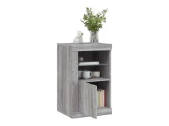 Vitrina|vidaxl Armário de apoio c/ luzes LED derivados madeira sonoma Cinzento