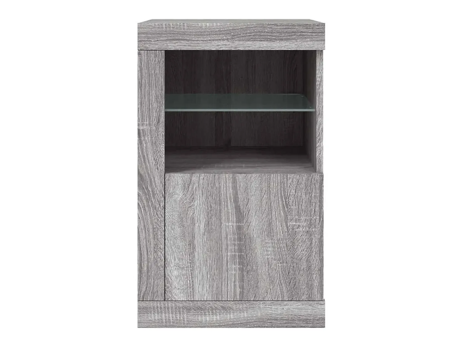 Vitrina|vidaxl Armário de apoio c/ luzes LED derivados madeira sonoma Cinzento