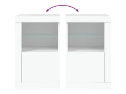 Vitrina*vidaxl Armário de apoio com luzes LED derivados de madeira Branco