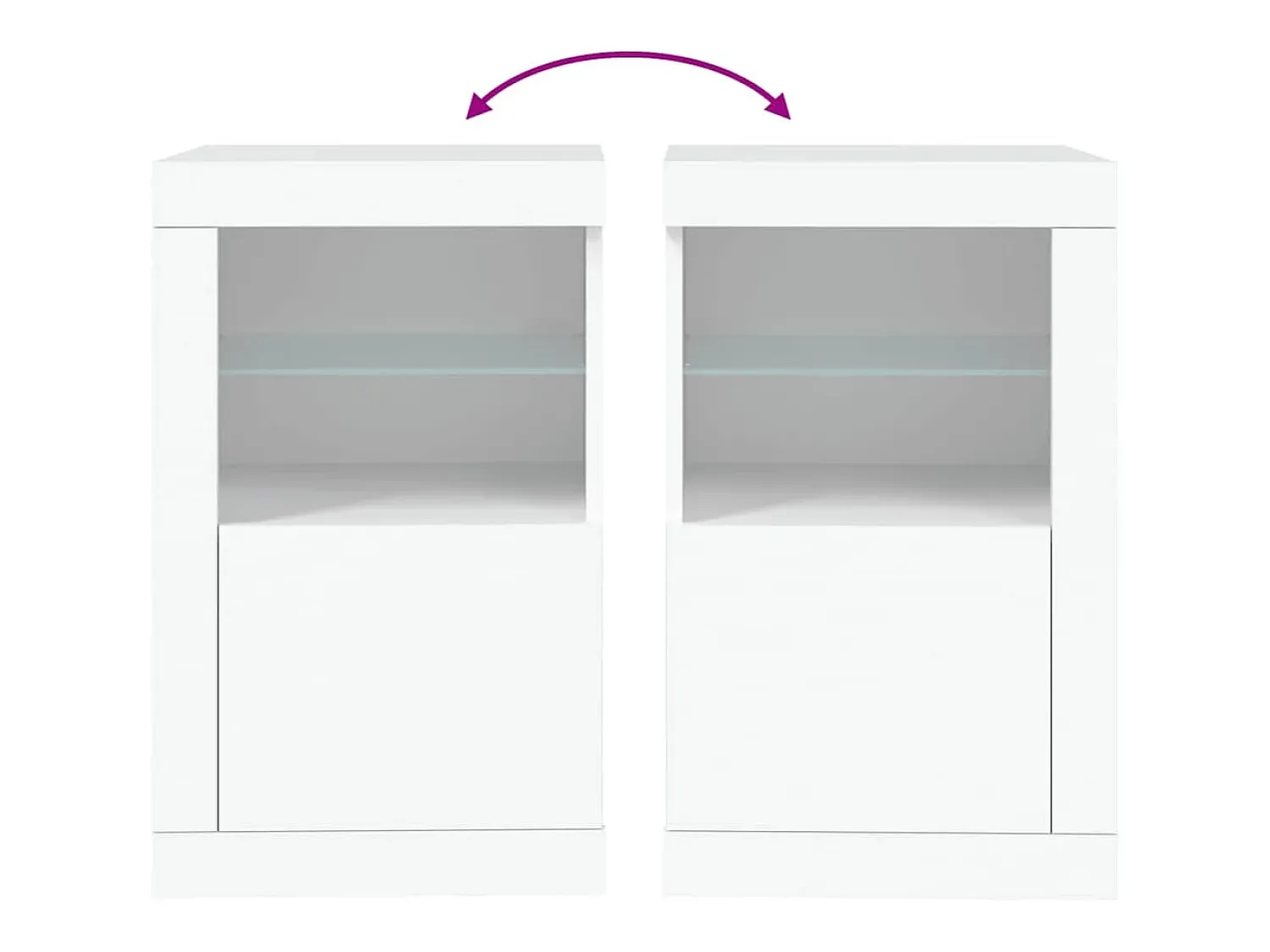 Vitrina*vidaxl Armário de apoio com luzes LED derivados de madeira Branco