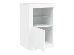 Vitrina*vidaxl Armário de apoio com luzes LED derivados de madeira Branco