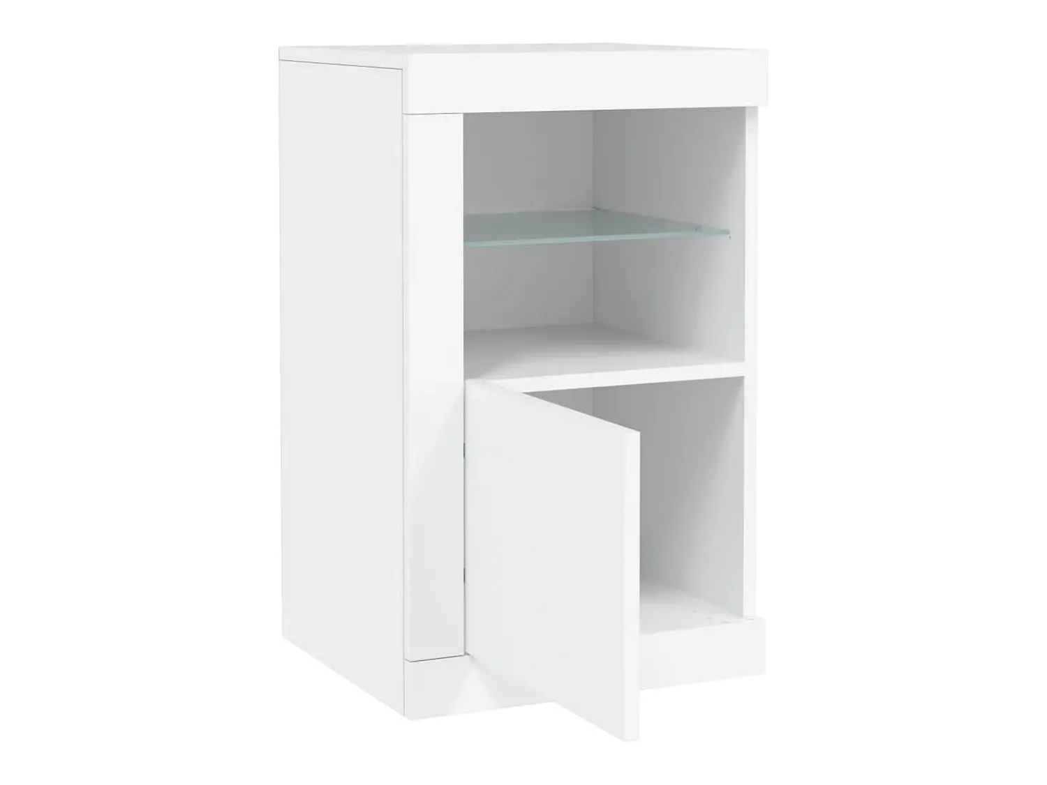 Vitrina*vidaxl Armário de apoio com luzes LED derivados de madeira Branco