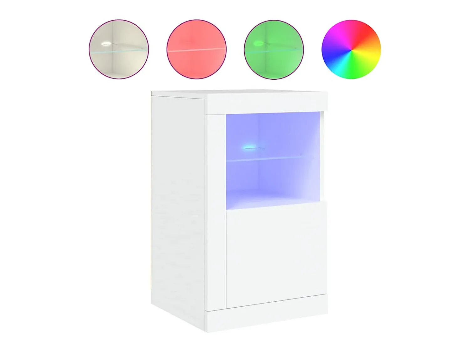 Vitrina*vidaxl Armário de apoio com luzes LED derivados de madeira Branco