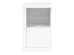 Vitrina*vidaxl Armário de apoio com luzes LED derivados de madeira Branco