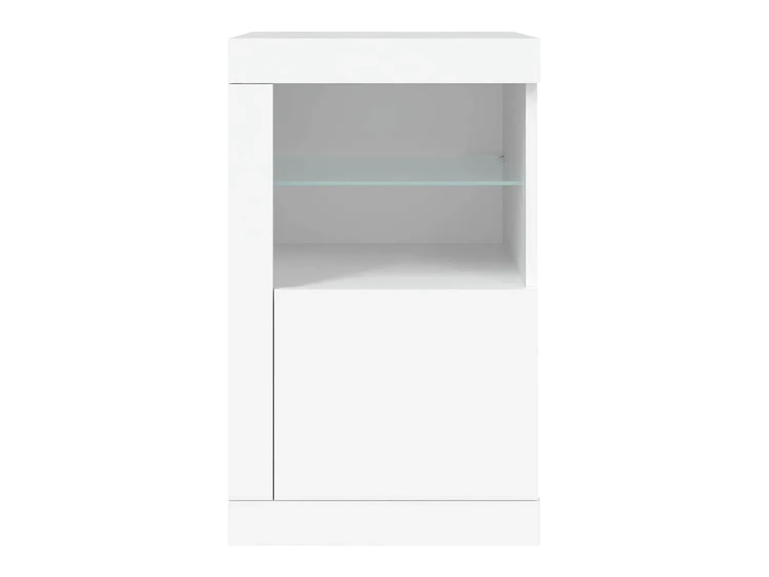 Vitrina*vidaxl Armário de apoio com luzes LED derivados de madeira Branco