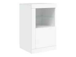 Vitrina*vidaxl Armário de apoio com luzes LED derivados de madeira Branco