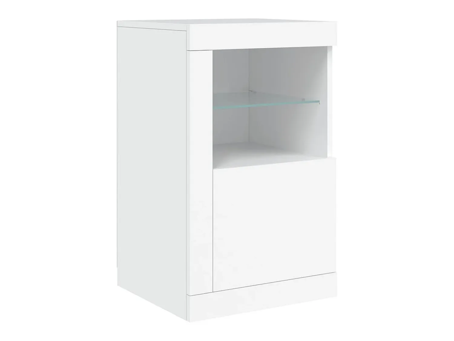 Vitrina*vidaxl Armário de apoio com luzes LED derivados de madeira Branco