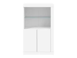 Discount vidaxl Armário de apoio com luzes LED derivados de madeira Branco