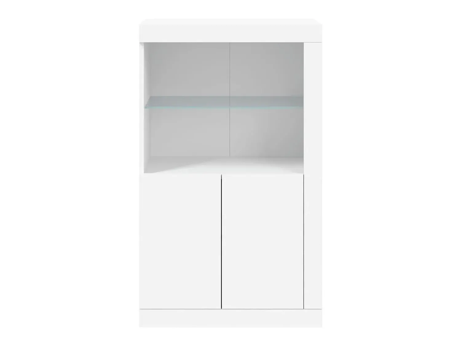 Discount vidaxl Armário de apoio com luzes LED derivados de madeira Branco