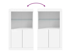 Discount vidaxl Armário de apoio com luzes LED derivados de madeira Branco