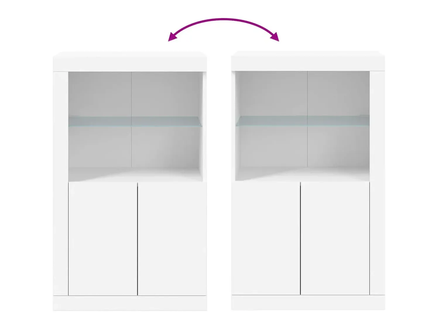 Discount vidaxl Armário de apoio com luzes LED derivados de madeira Branco