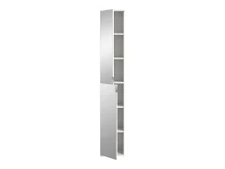 Móvel De Arrumação*Meublorama Armário de armazenamento BODITE – 2 portas com espelhos – laqueado – Elegância e funcionalidade Branco