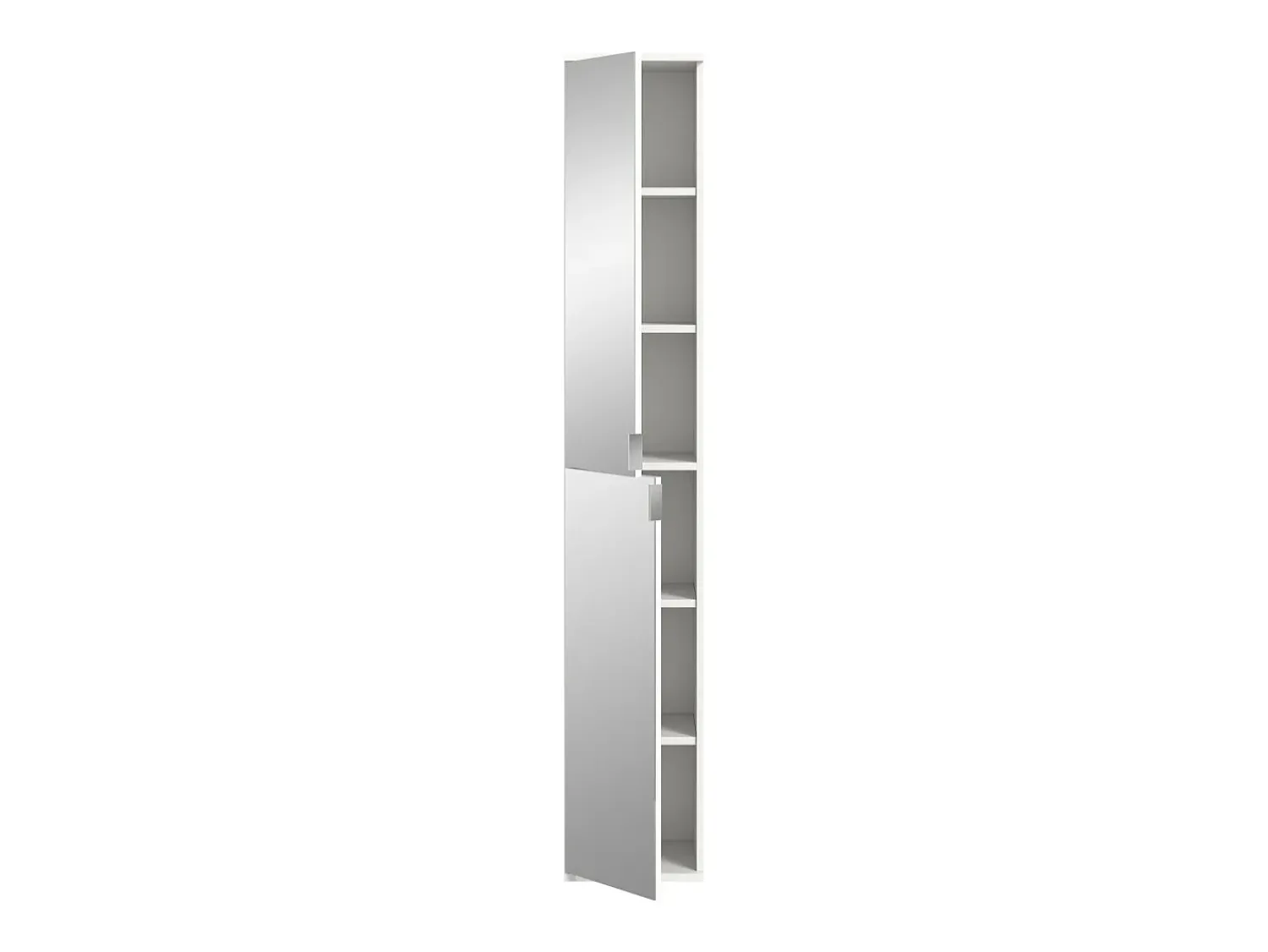 Móvel De Arrumação*Meublorama Armário de armazenamento BODITE – 2 portas com espelhos – laqueado – Elegância e funcionalidade Branco