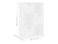 Vitrina*vidaxl Armário de arrumação derivados de madeira Branco