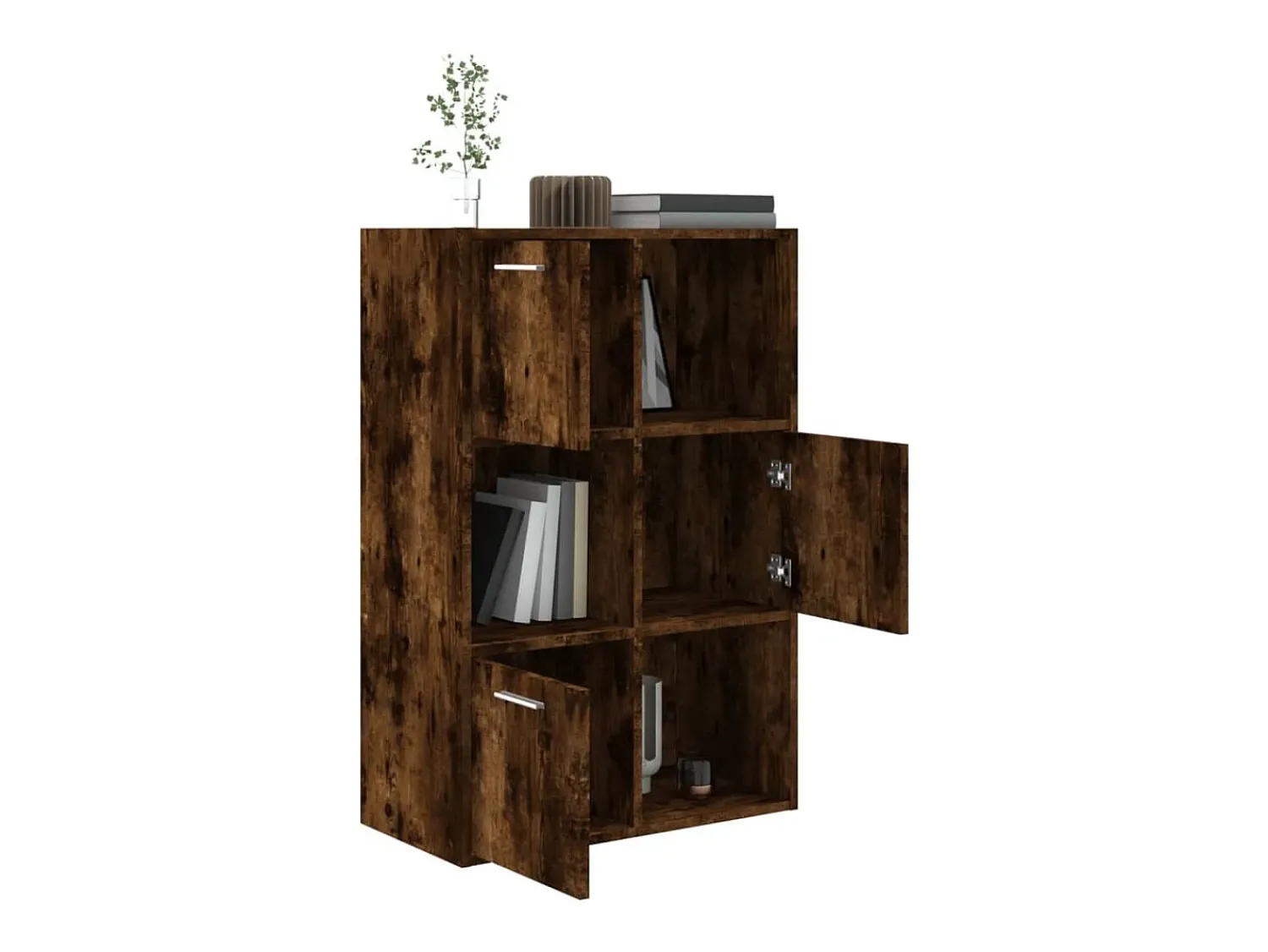 Vitrina*vidaxl Armário de arrumação 60x29,5x90 cm cor carvalho fumado Castanho