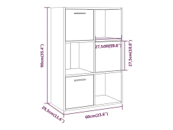Vitrina*vidaxl Armário de arrumação 60x29,5x90 cm cor carvalho fumado Castanho