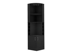 Móvel De Bar|TuHome Armário de bar de canto Kava Beijing com prateleiras para garrafas , 180.6 cm X 46.9 cm X 46.9 cm , Preto