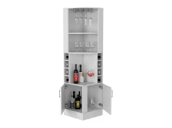 TuHome Armário de bar de canto Syrah, com suporte para copos, 180.59 cm X 46.73 cm X 46.73 cm ,^ Móvel De Bar