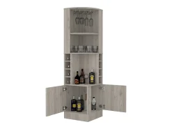TuHome Armário de bar de canto Syrah, com suporte para copos, 180.59 cm X 46.73 cm X 46.73 cm ,^ Móvel De Bar
