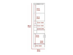 TuHome Armário de bar de canto Syrah com suporte para copos, 180.59 cm X 46.73 cm X 46.73 cm , castanho^ Móvel De Bar