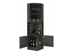 TuHome Armário de bar de canto Syrah com suporte para copos, 180.59 cm X 46.73 cm X 46.73 cm , castanho^ Móvel De Bar