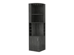 TuHome Armário de bar de canto Syrah com suporte para copos, 180.59 cm X 46.73 cm X 46.73 cm , castanho^ Móvel De Bar