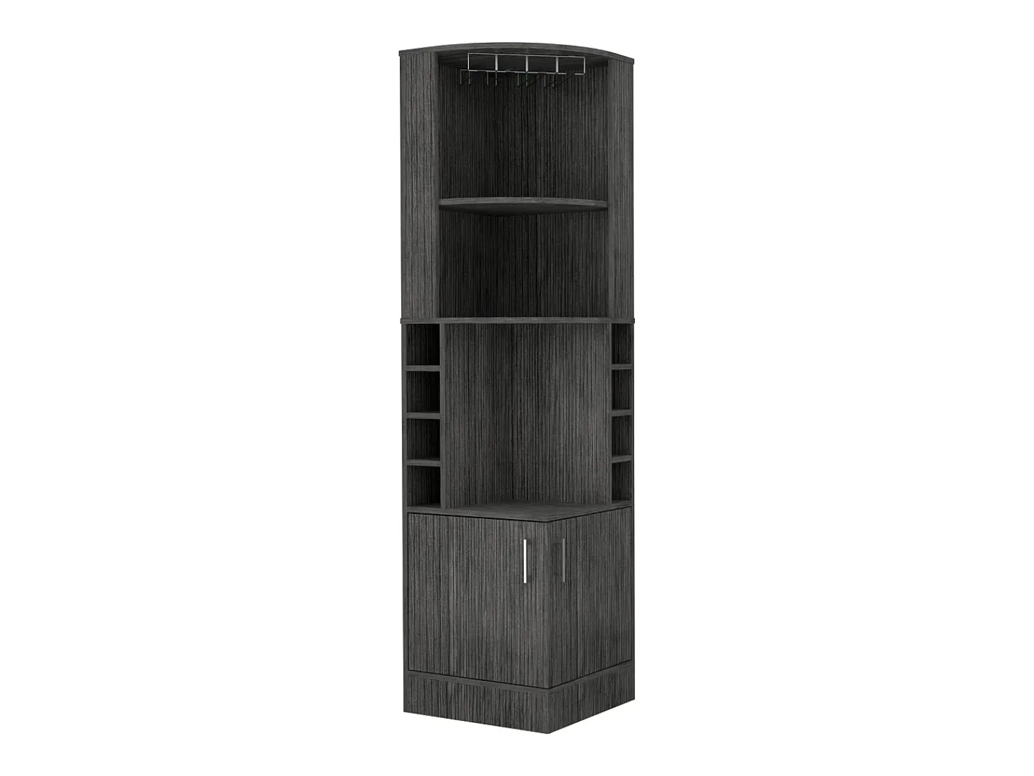TuHome Armário de bar de canto Syrah com suporte para copos, 180.59 cm X 46.73 cm X 46.73 cm , castanho^ Móvel De Bar