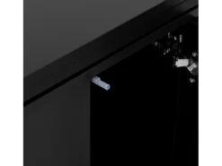Móvel De Bar* Armário de bar giratório - Mesa de bar com 2 portas de vidro e 2 compartimentos de arrumação abertos - tampo giratório Preto
